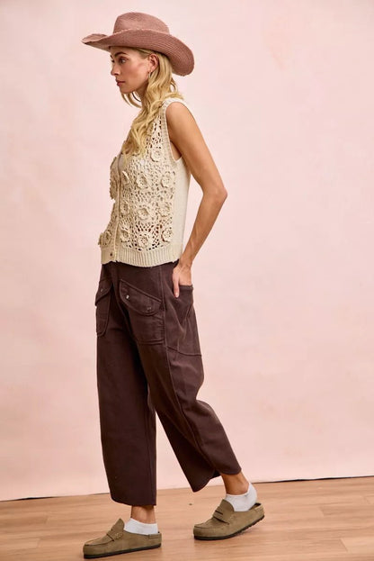 BiBi Washed Terry Pants with Pockets - Blu Lotus Boutique