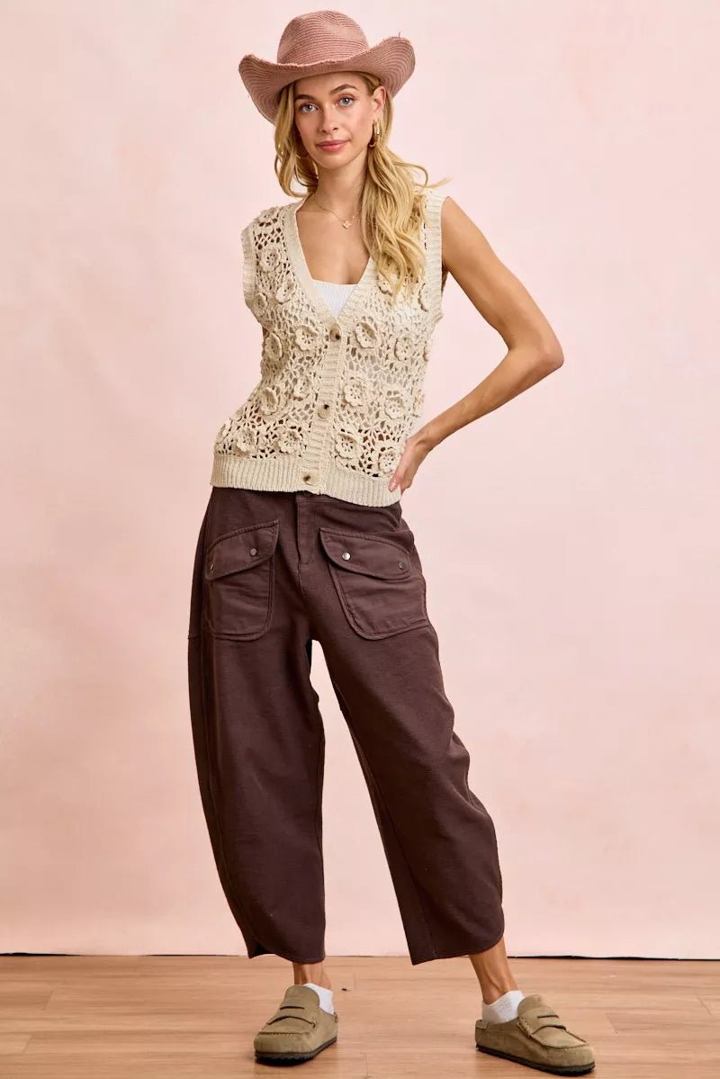 BiBi Washed Terry Pants with Pockets - Blu Lotus Boutique