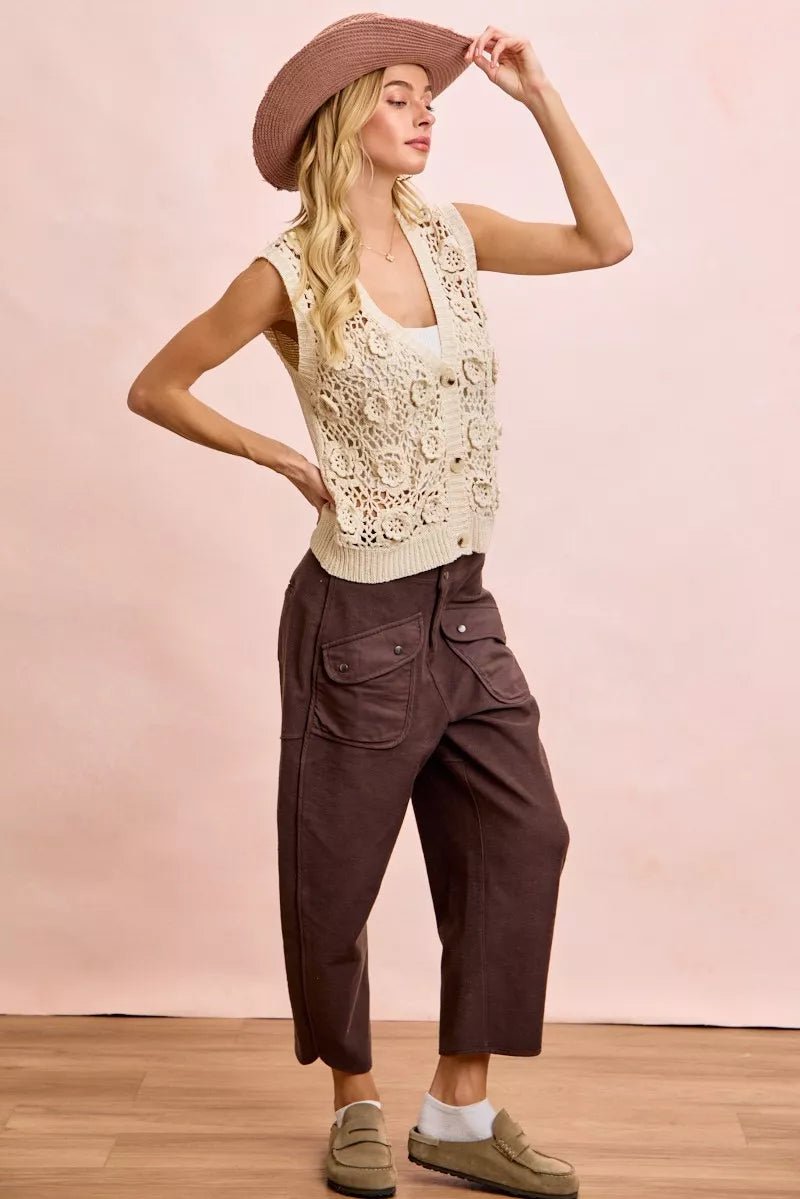 BiBi Washed Terry Pants with Pockets - Blu Lotus Boutique