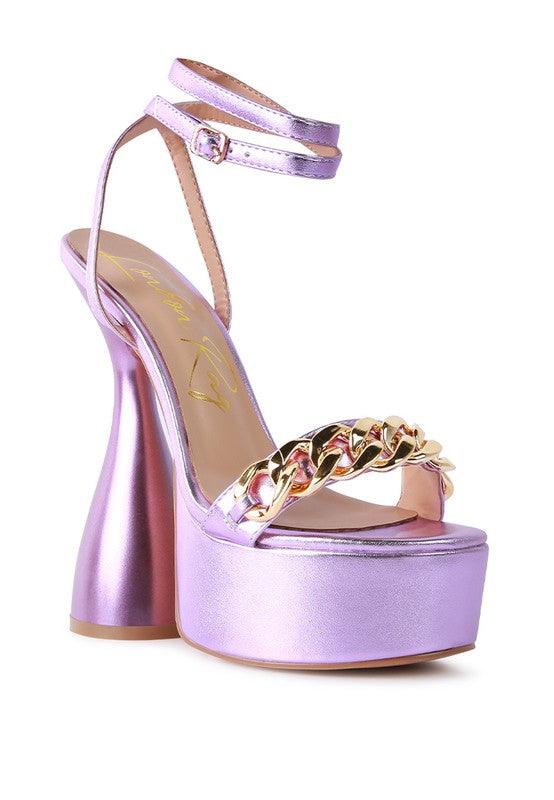 BIG BASH METALLIC HIGH PLATFORM CHUNKY SANDALS - Blu Lotus Boutique