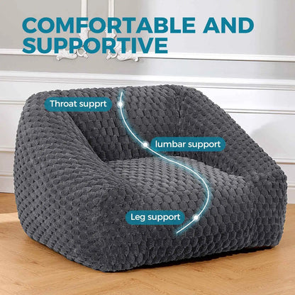 Big Bean Bag Chair with Filling Included - Large Memory Foam Sofa for Adults and Teens, Soft Couch for Living Room Bedroom - Blu Lotus Boutique