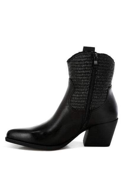Big Mood Raffia & Faux Leather Cowboy Boots - Blu Lotus Boutique