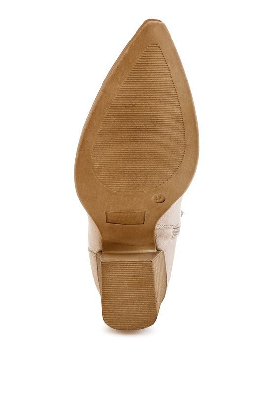 Bimmy Woven Pointy Western Boots - Blu Lotus Boutique