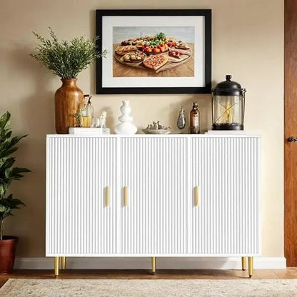 Black Sideboard Buffet Cabinet, Accent Coffee Bar with 3 Doors, Entryway Cabinet for Living Room, Kitchen, Hallway - Blu Lotus Boutique