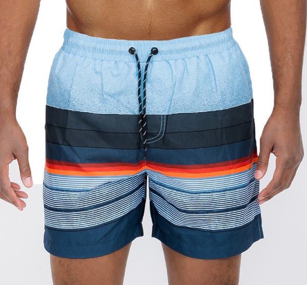 Blue stripes Swim Shorts - Blu Lotus Boutique