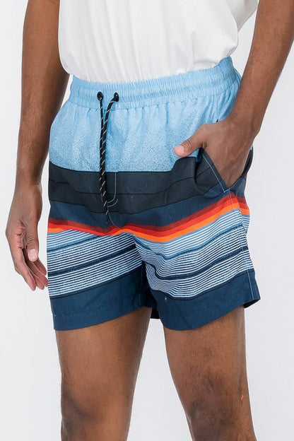 Blue stripes Swim Shorts - Blu Lotus Boutique