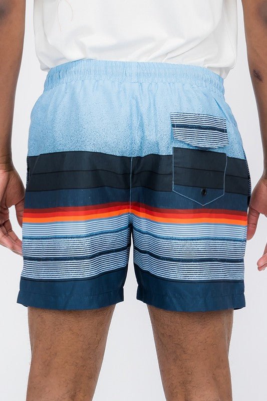 Blue stripes Swim Shorts - Blu Lotus Boutique