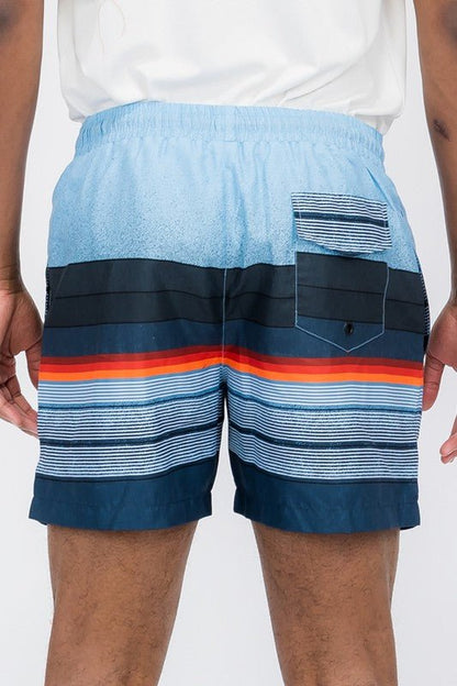 Blue stripes Swim Shorts - Blu Lotus Boutique