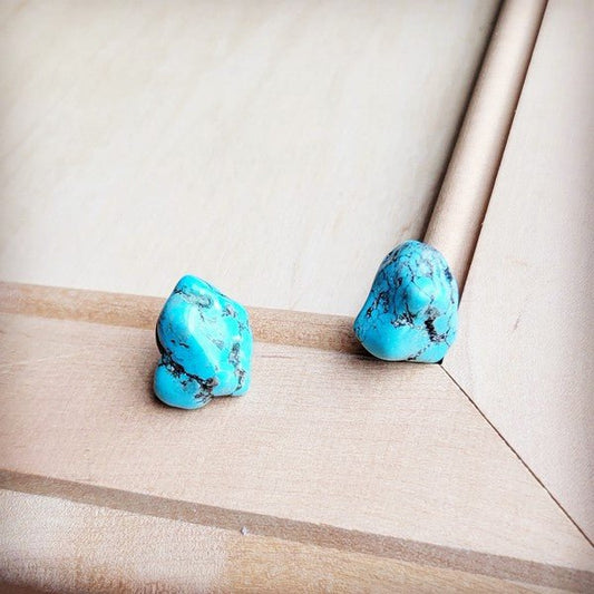 BlueTurquoise Stud Earrings - Blu Lotus Boutique
