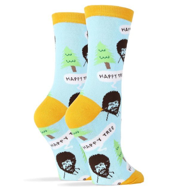 Bob Ross Happy Tree - Women's Funny Socks - Blu Lotus Boutique