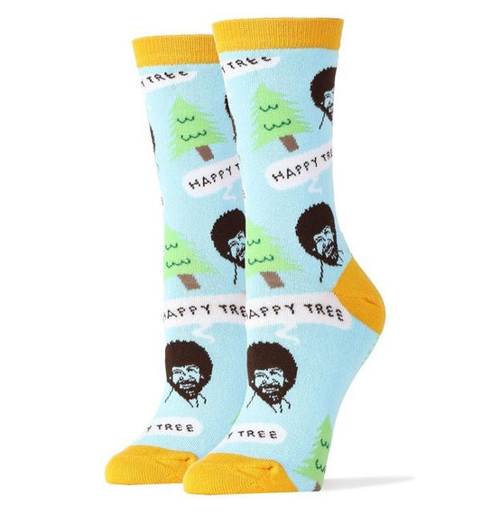 Bob Ross Happy Tree - Women's Funny Socks - Blu Lotus Boutique