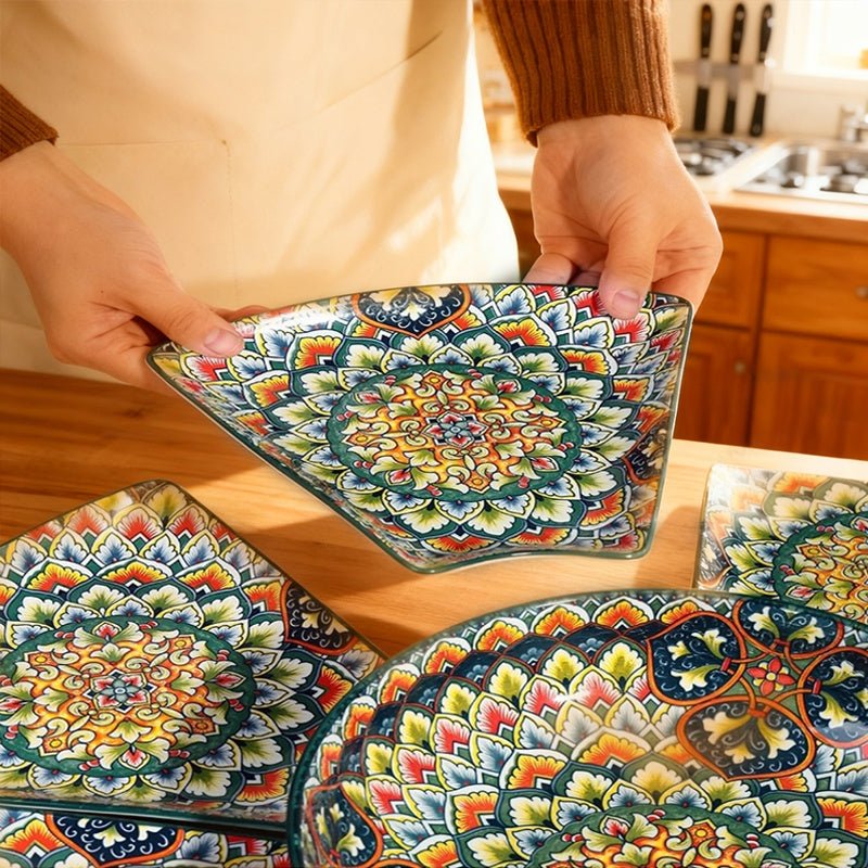 Bohemian Ceramic Plates Lunar New Year Gathering Essentials - Blu Lotus Boutique