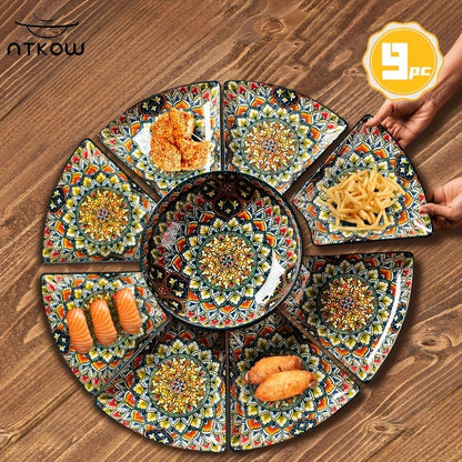 Bohemian Ceramic Plates Lunar New Year Gathering Essentials - Blu Lotus Boutique