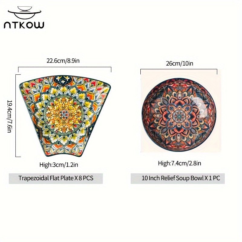 Bohemian Ceramic Plates Lunar New Year Gathering Essentials - Blu Lotus Boutique