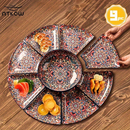 Bohemian Ceramic Plates Lunar New Year Gathering Essentials - Blu Lotus Boutique