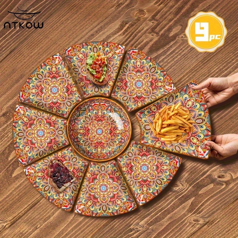 Bohemian Ceramic Plates Lunar New Year Gathering Essentials - Blu Lotus Boutique