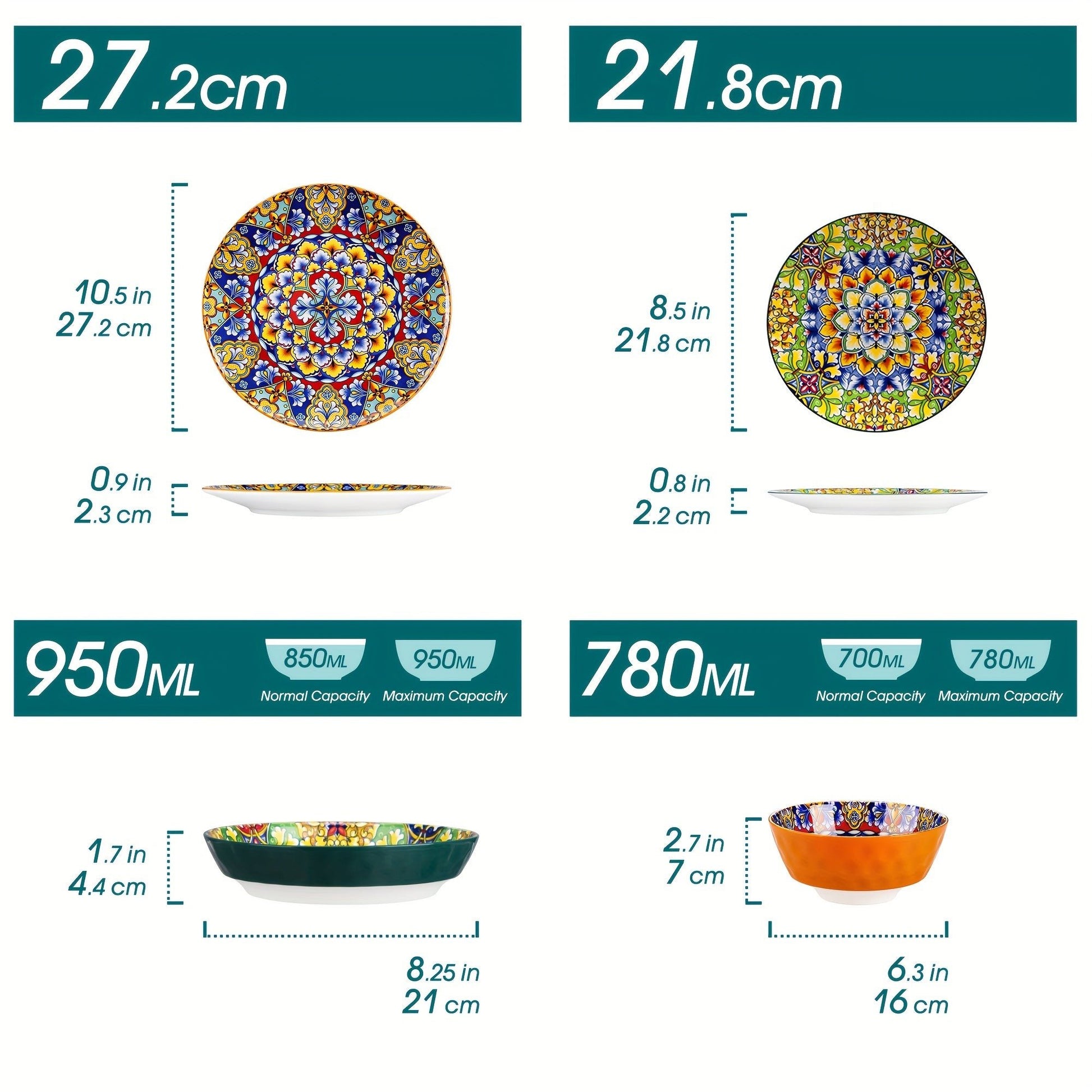 Bohemian Stoneware Dinnerware Set for 46 - Blu Lotus Boutique