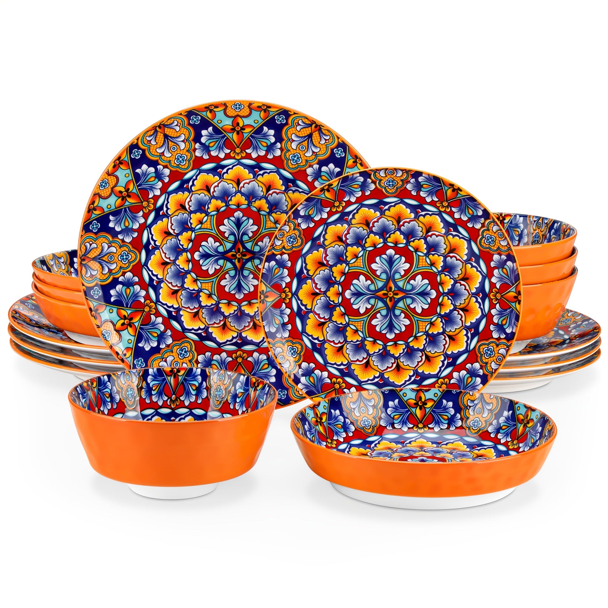 Bohemian Stoneware Dinnerware Set for 46 - Blu Lotus Boutique