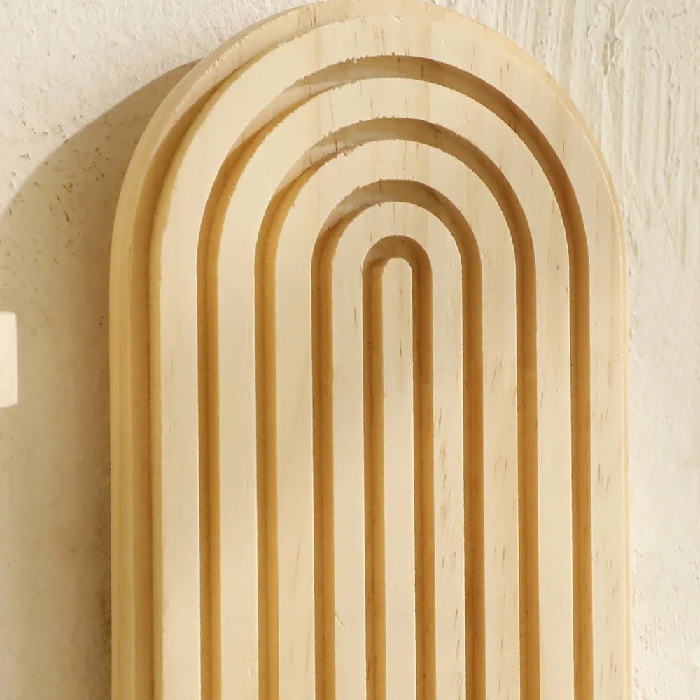 Boho Style Wooden Wall Mounted Shelves Plant Decorative Shelves Geometric Wall Natural Finish Modern Home Decor ﻿ - Blu Lotus Boutique