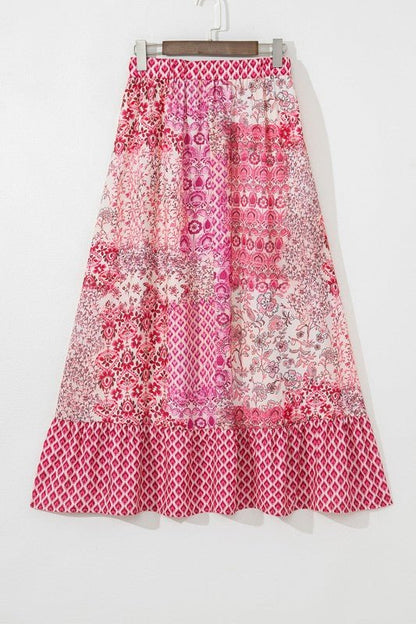 Boho Tassel Drawstring Elastic Waist Maxi Skirt - Blu Lotus Boutique