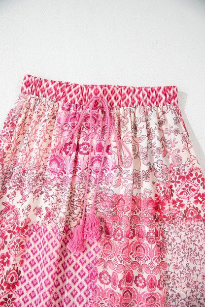 Boho Tassel Drawstring Elastic Waist Maxi Skirt - Blu Lotus Boutique