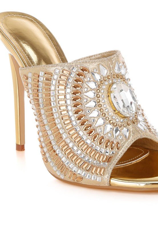 Boska Slip On Embellished Stiletto Heels - Blu Lotus Boutique