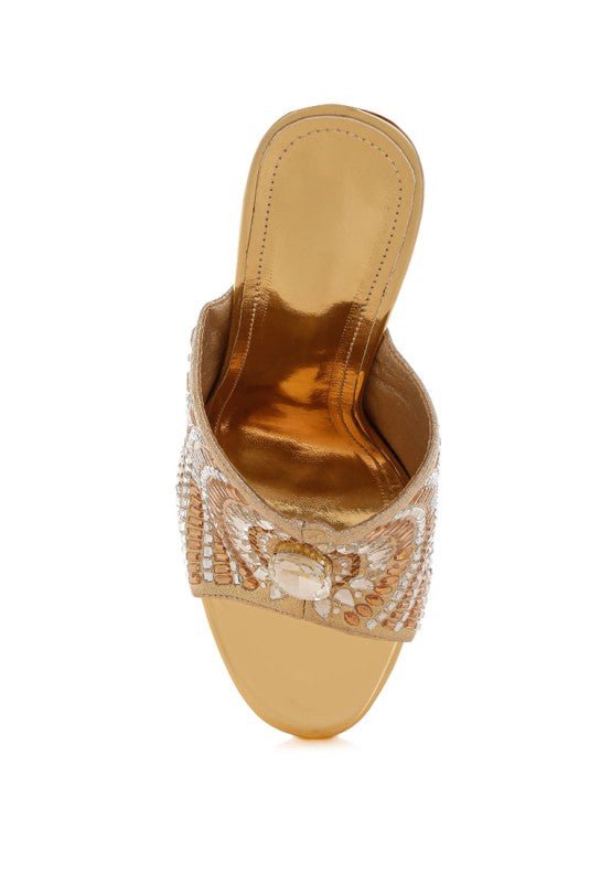 Boska Slip On Embellished Stiletto Heels - Blu Lotus Boutique