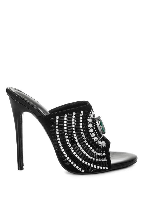 Boska Slip On Embellished Stiletto Heels - Blu Lotus Boutique