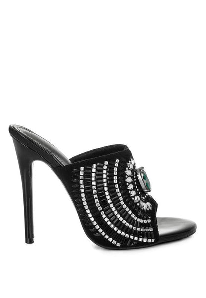 Boska Slip On Embellished Stiletto Heels - Blu Lotus Boutique