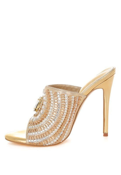 Boska Slip On Embellished Stiletto Heels - Blu Lotus Boutique