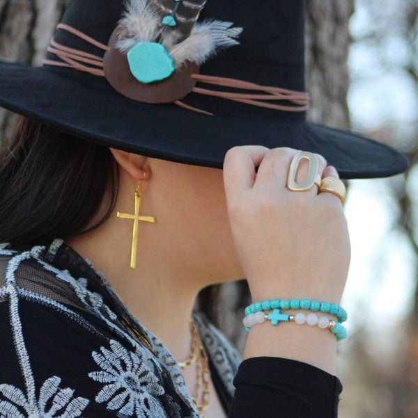 Bracelet Bar - Blue Turquoise Stackable Bracelet - Blu Lotus Boutique