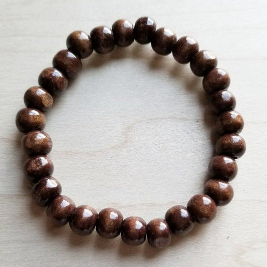 Bracelet Bar - Large Wood Beaded Stretch Bracelet - Blu Lotus Boutique