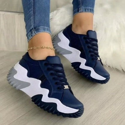 Breathable Vulcanized Women Shoes Casual Platform Sneakers - Blu Lotus Boutique
