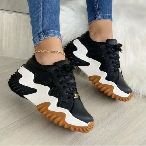 Breathable Vulcanized Women Shoes Casual Platform Sneakers - Blu Lotus Boutique