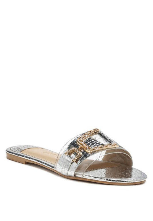 BRILLO JEWEL CROC FLATS - Blu Lotus Boutique