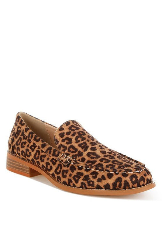 Cacani Leopard Print Heeled Loafers - Blu Lotus Boutique