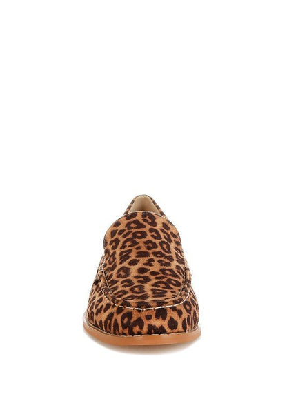 Cacani Leopard Print Heeled Loafers - Blu Lotus Boutique