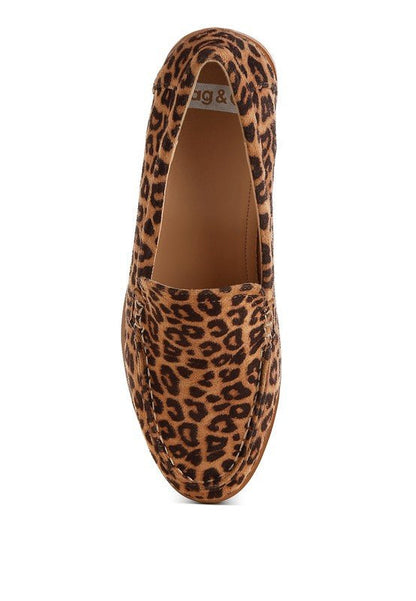 Cacani Leopard Print Heeled Loafers - Blu Lotus Boutique