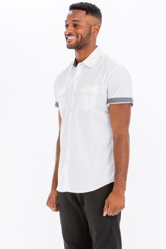 Casual Short Sleeve Solid Shirts - Blu Lotus Boutique