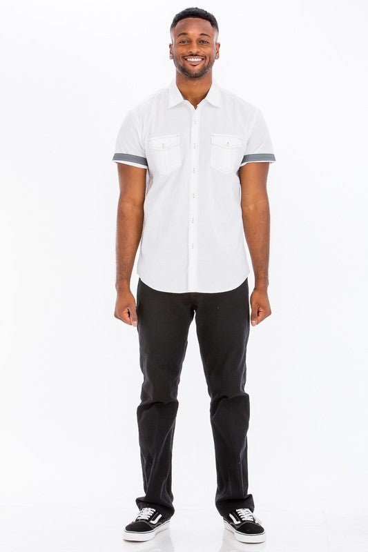 Casual Short Sleeve Solid Shirts - Blu Lotus Boutique