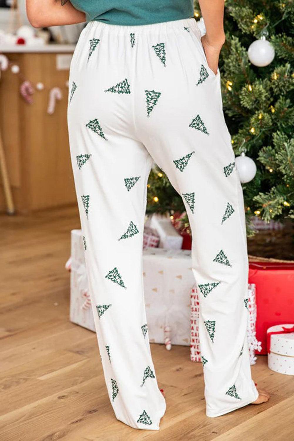 Skobeloff Christmas Tree Print Tee and Pants Lounge Set - Blu Lotus Boutique