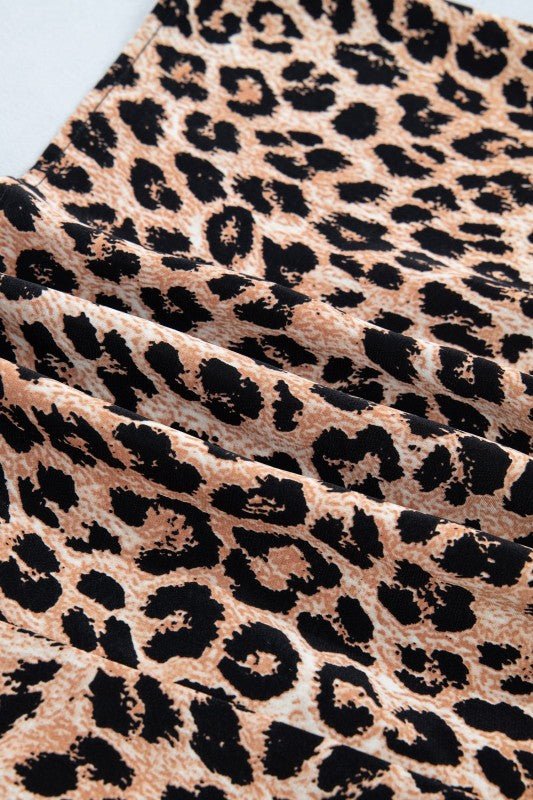 Cheetah Contrast Lace Ruffle Wide Leg Jumpsuit - Blu Lotus Boutique