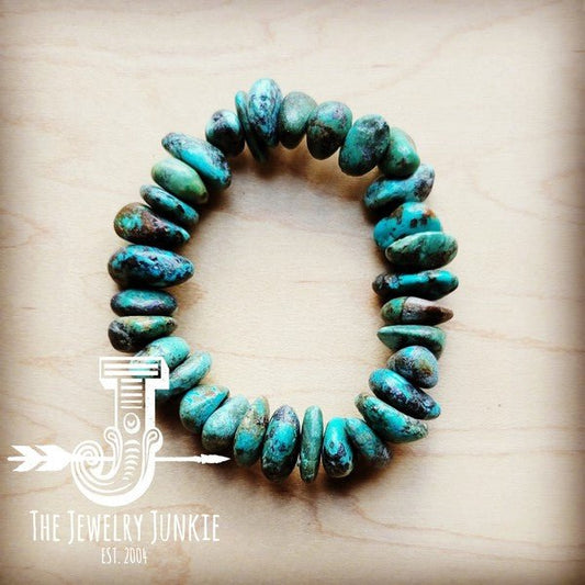 Chunky Natural Turquoise Bracelet - Blu Lotus Boutique