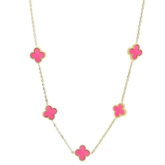 Clover Chain Necklace Pendant Charm - Blu Lotus Boutique