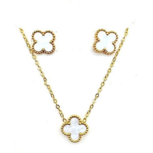Clover Chain Necklace Set with Pendant and Charm - Blu Lotus Boutique