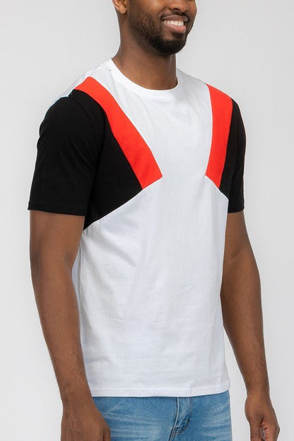 Color Block Short Sleeve Tshirt - Blu Lotus Boutique