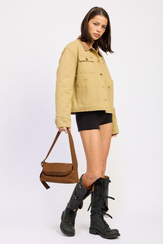 COMBO CHORE JACKET WITH POCKETS - Blu Lotus Boutique