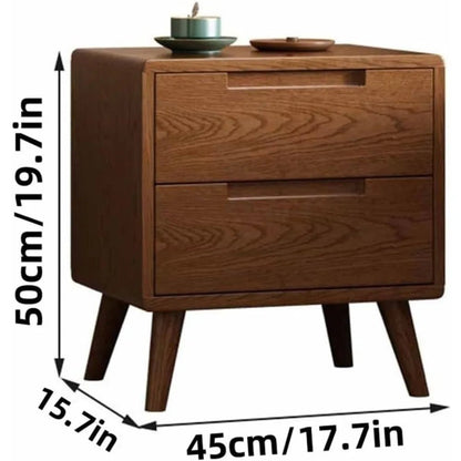 Contemporary 2 - Drawer Wooden Nightstand for Bedroom and Compact Spaces - Blu Lotus Boutique