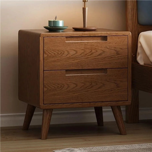 Contemporary 2 - Drawer Wooden Nightstand for Bedroom and Compact Spaces - Blu Lotus Boutique