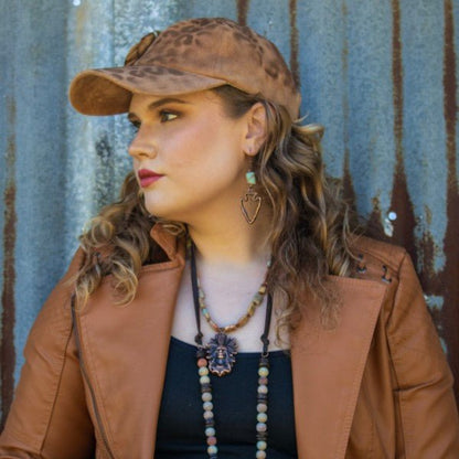 Copper Arrow Earrings w/ Genuine Aqua Terra Beads - Blu Lotus Boutique